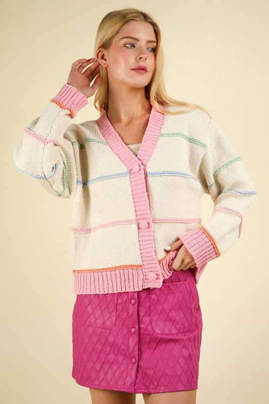 Stripe Me Up Cardigan Sweater